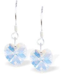 Byzantium Austrian Crystal Heart Drop Earrings -Crystal AB