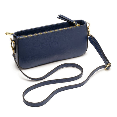 Elie Beaumont Designer Baguette Leather Shoulder/Crossbody Bag - Denim Blue