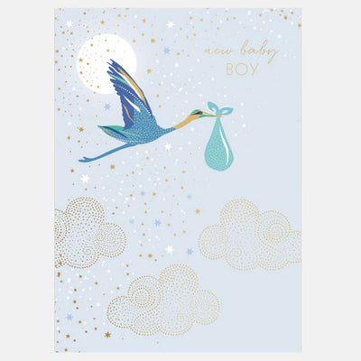 Sara Miller by The Art File - New Baby Boy Stork Card