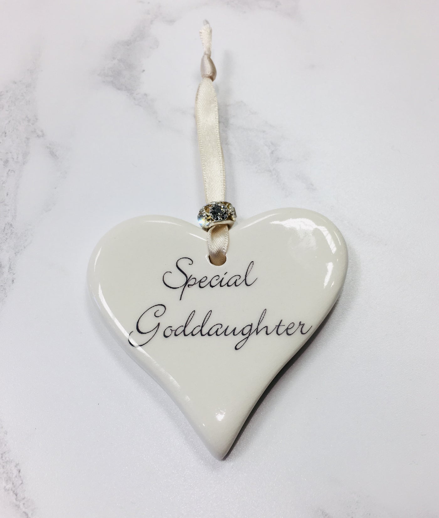 Dimbleby Ceramics Sentiment Hanging Heart - Special Goddaughter