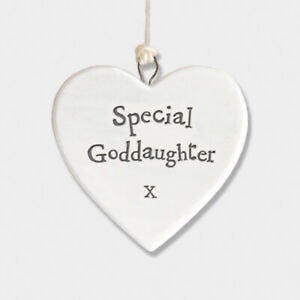 East of India Porcelain MINI Heart - Special Goddaughter