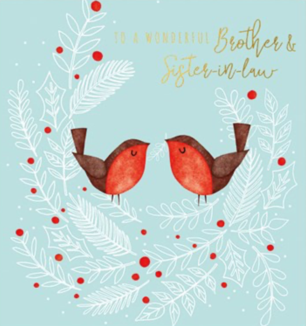 The Art File - Brother & Sister-in-Law Robins Christmas Card