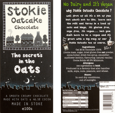 Stokie Oatcake Chocolate by Moorland Pottery