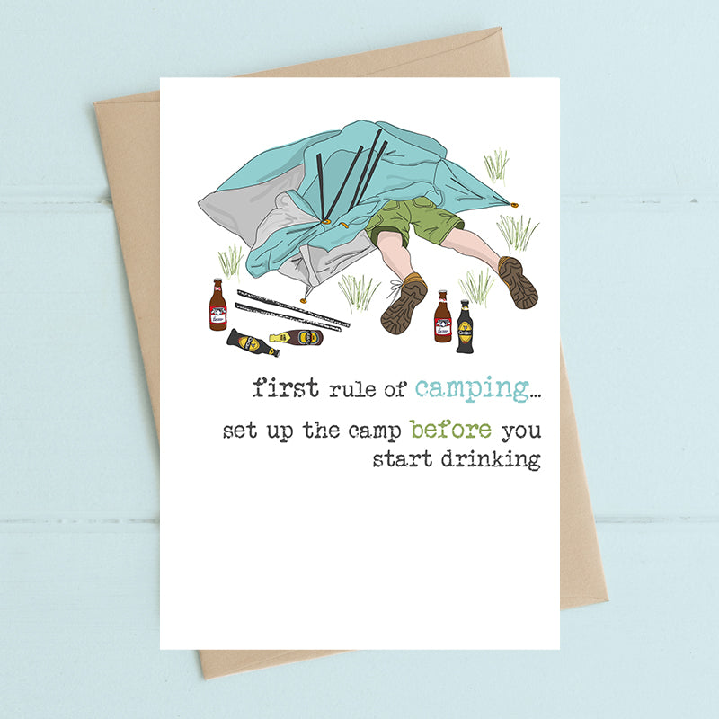 Dandelion Stationery - First Rule of Camping Blank Card