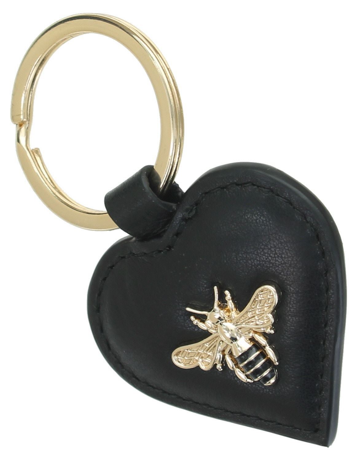 Mala Leather Mason Bee Leather Keyring - Black