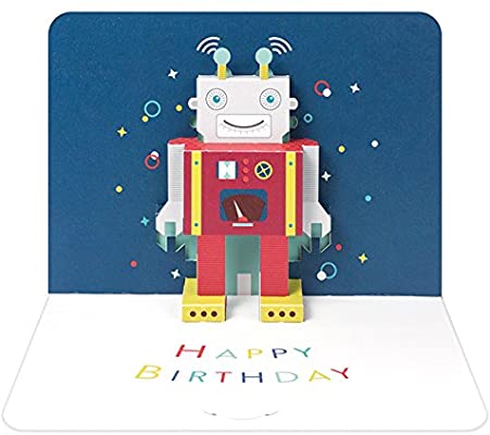 The Art File Form 3D Pop Up Card - Robot Happy Birthday