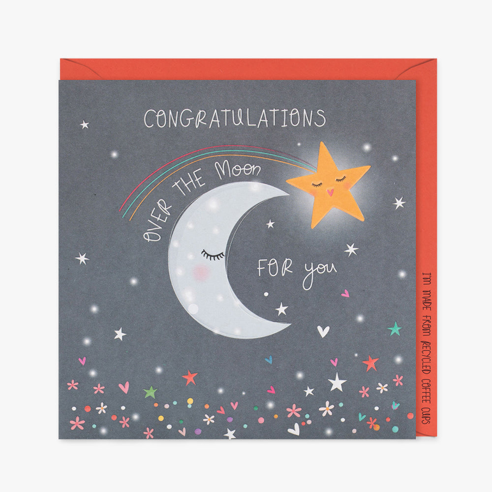 Belly Button Congratulations Over the Moon For You Small Card