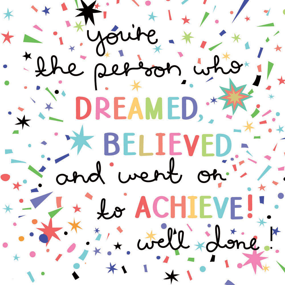 Belly Button Dream, Believe, Achieve Well Done Small Card