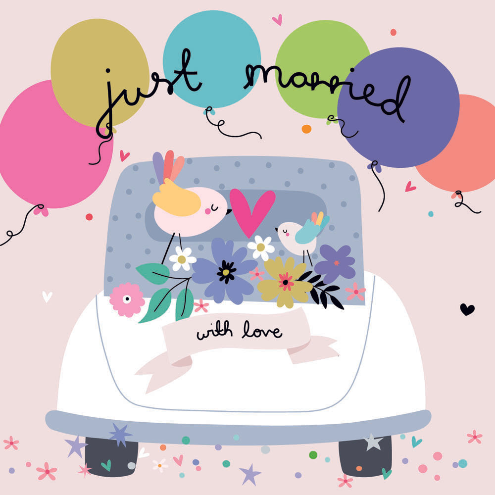 Belly Button Just Married Car Small Card
