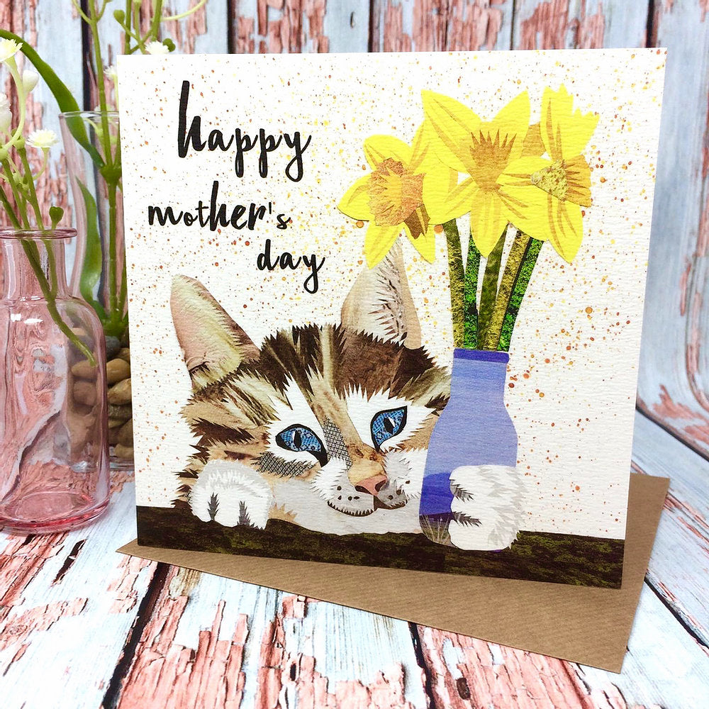 Flying Teaspoons Happy Mothers Day Cat Card