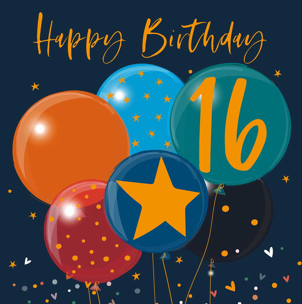 Belly Button 16th Birthday Balloons Card