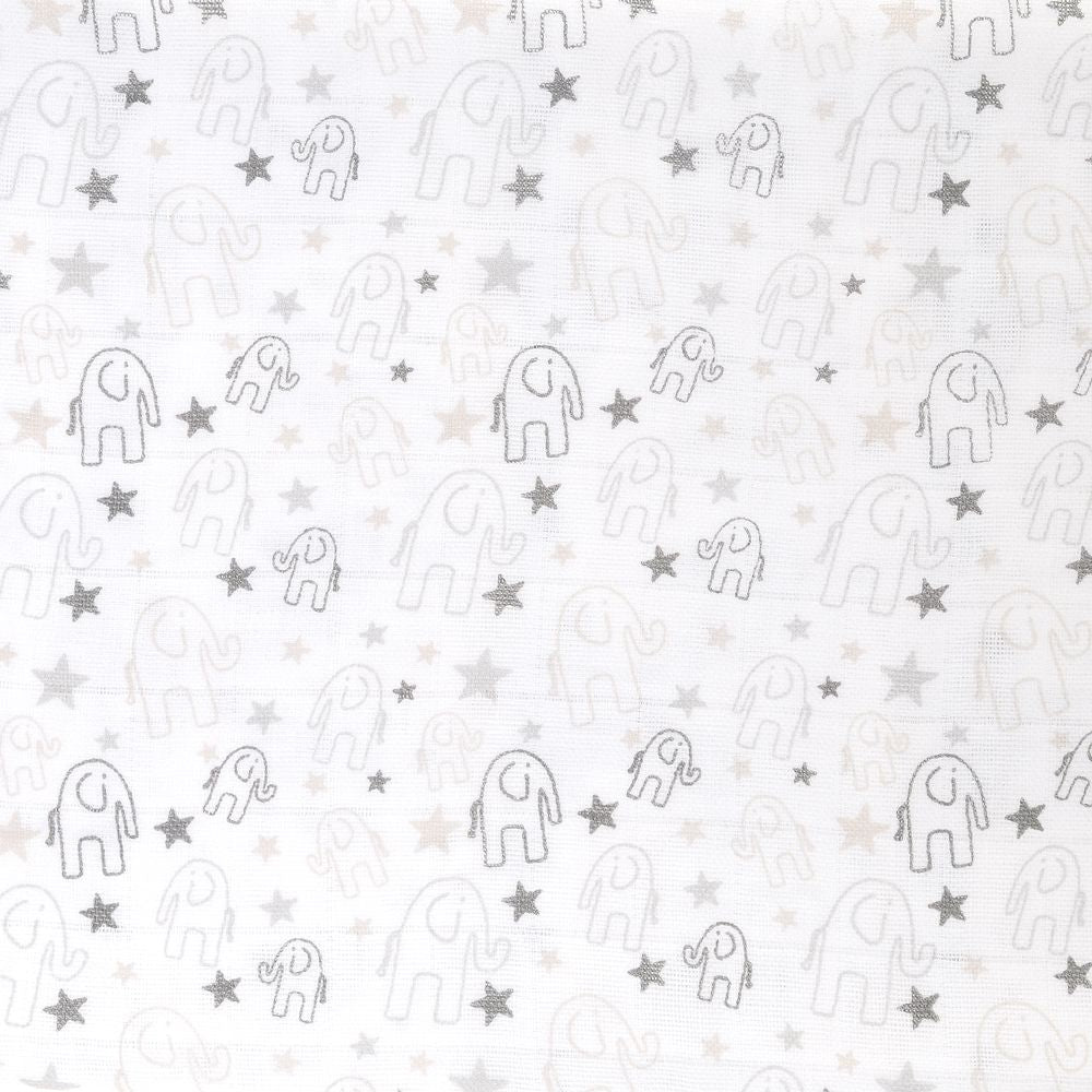 Ziggle Grey Elephant Muslin