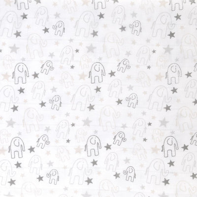 Ziggle Grey Elephant Muslin