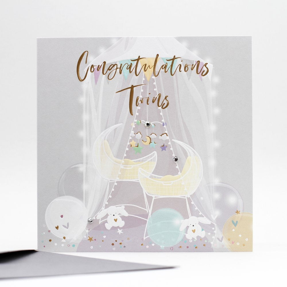 Belly Button Congratulations Twins Card