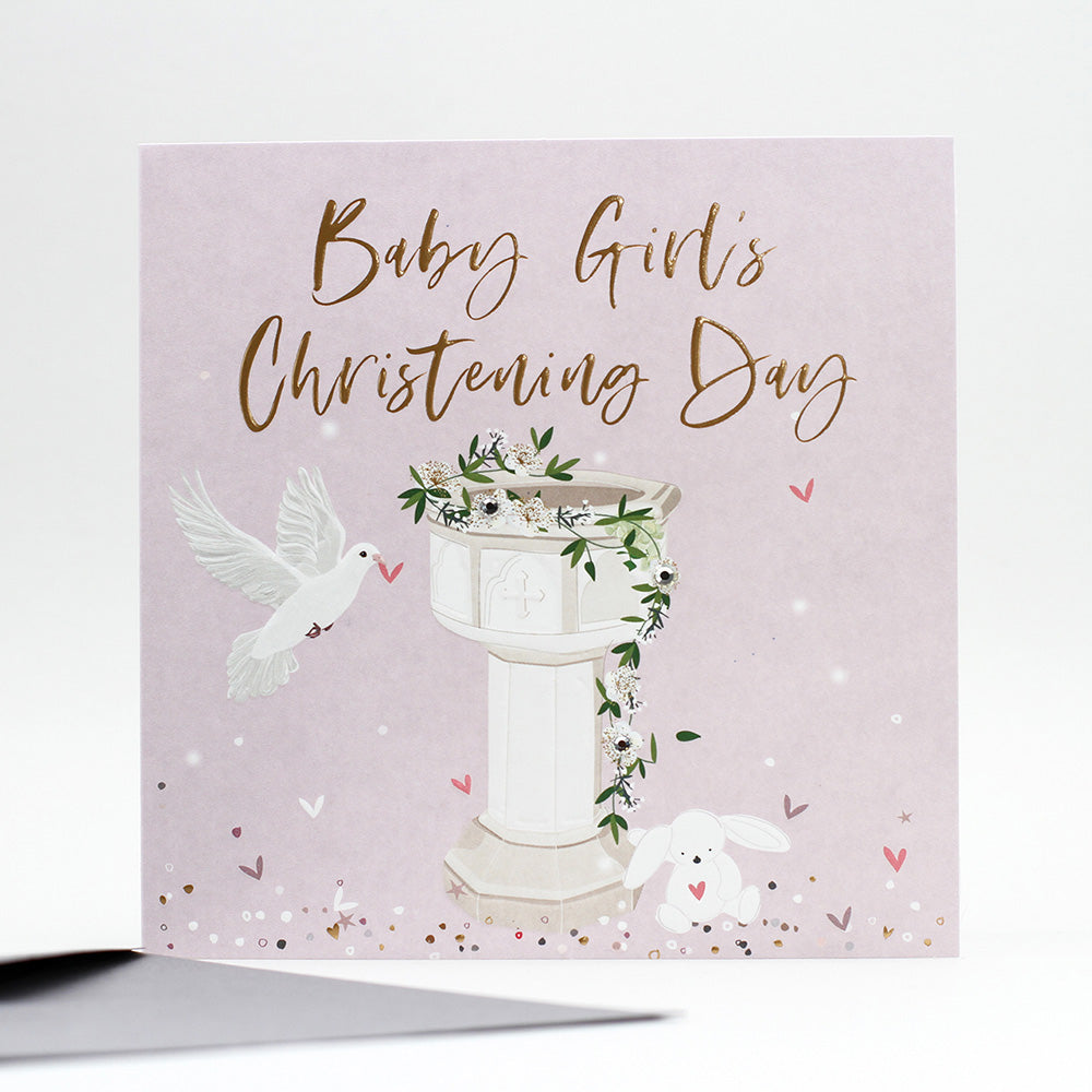 Belly Button Baby Girl's Christening Card