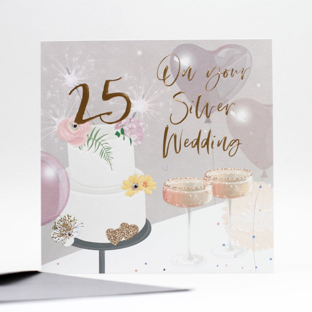 Belly Button 25 on your Silver Wedding Anniversary Card