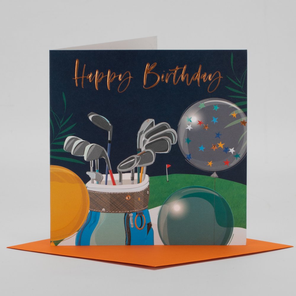 Belly Button Happy Birthday Golf Clubs Card