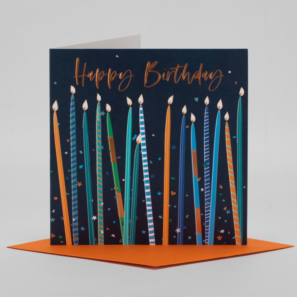 Belly Button Happy Birthday Candles Navy Birthday Card