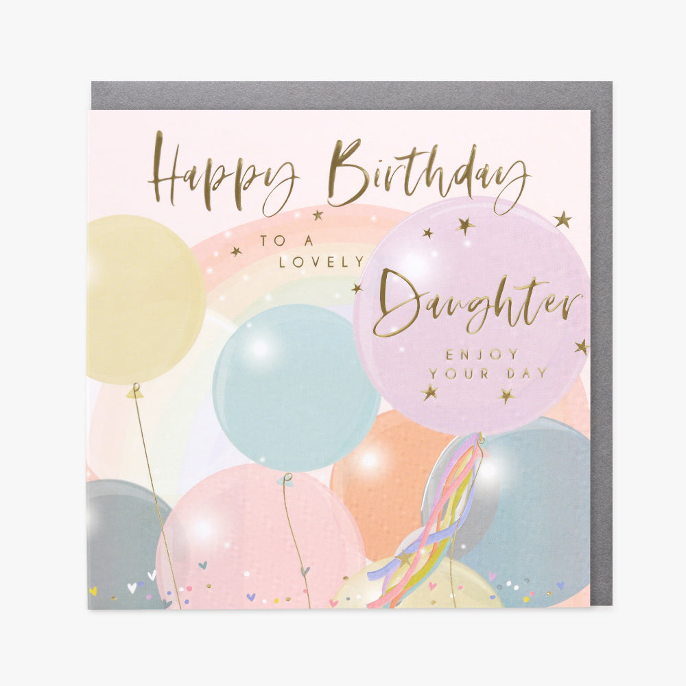Belly Button Daughter Birthday Balloons Card