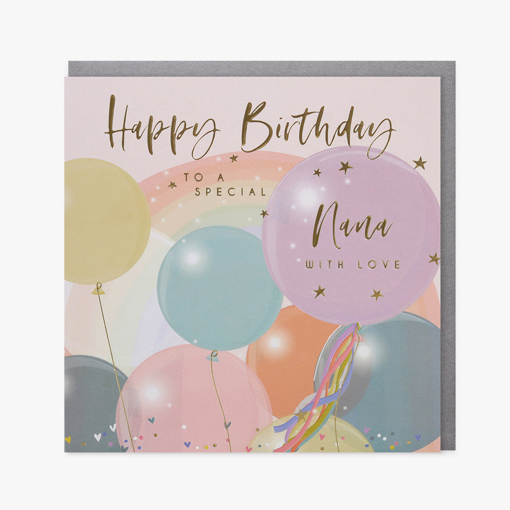 Belly Button Special Nana Birthday Balloons Card