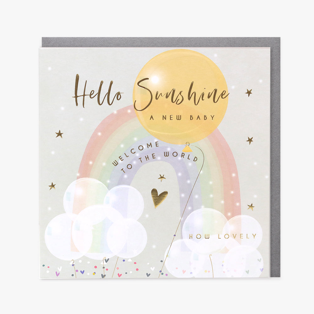 Belly Button Hello Sunshine New Baby Welcome to the World Card