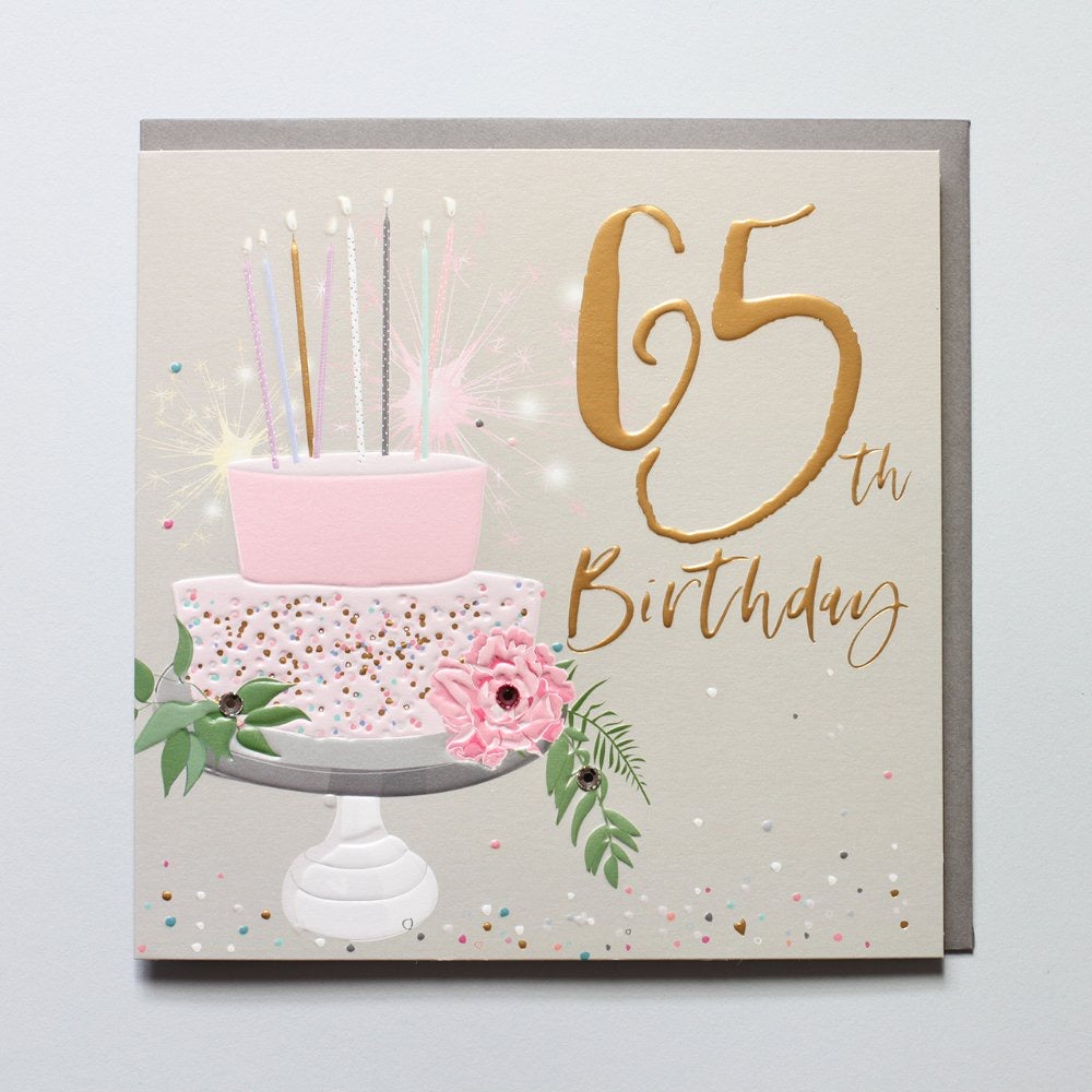 Belly Button 65th Birthday Cake Card