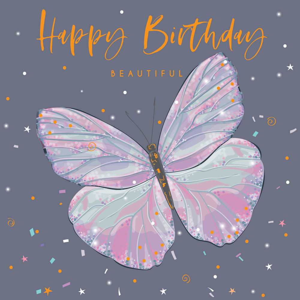 Belly Button Happy Birthday Beautiful Butterfly Card