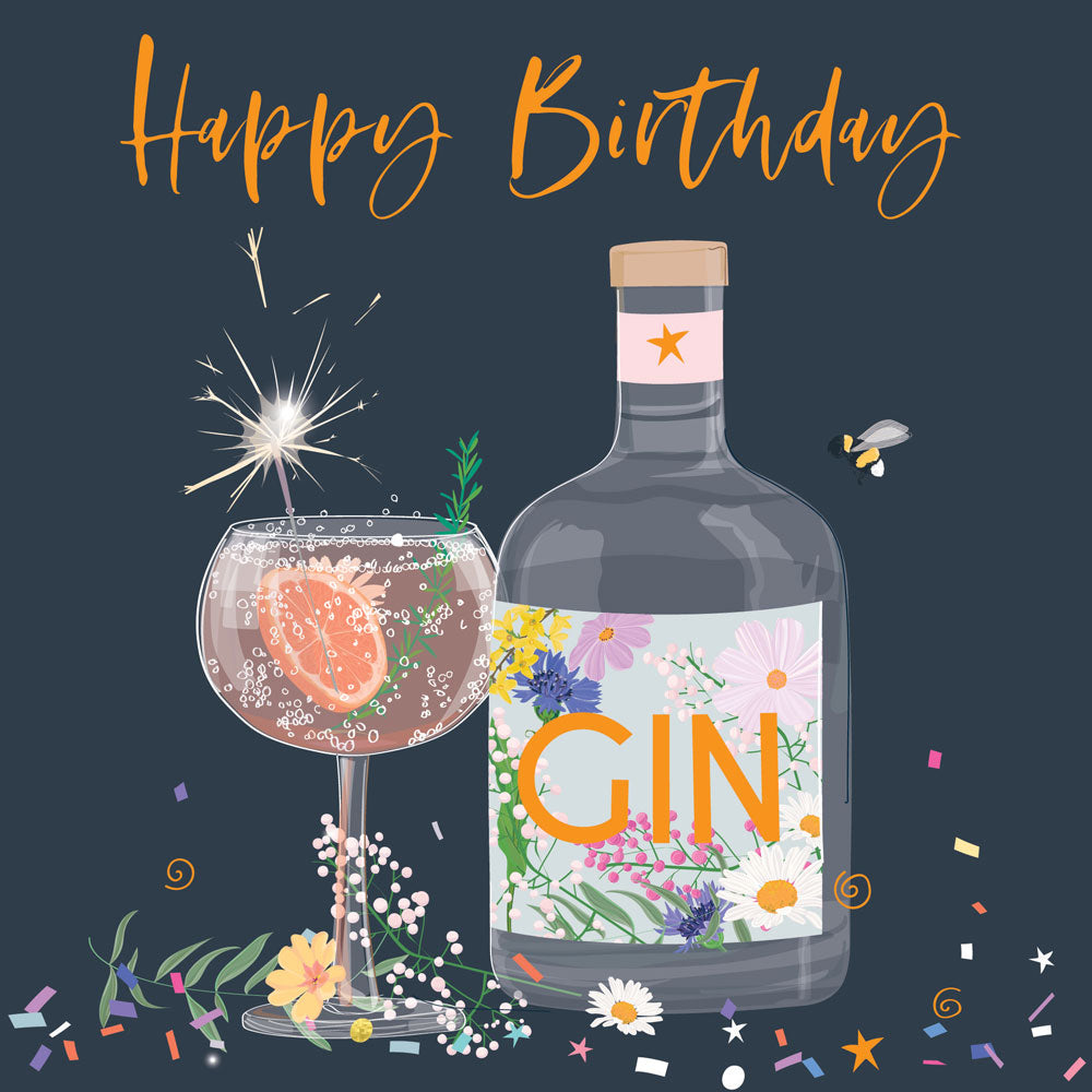 Belly Button Happy Birthday Gin Card