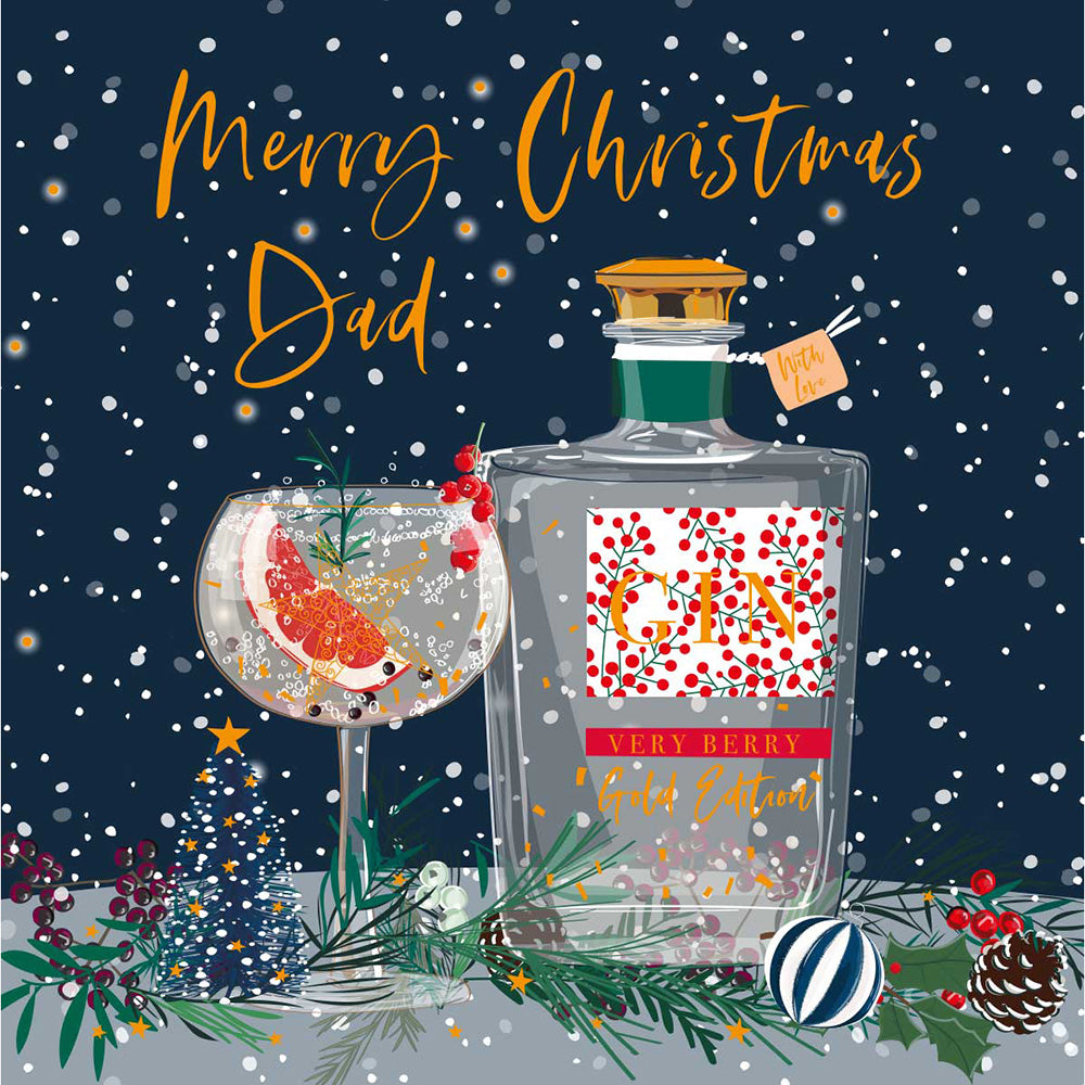 Belly Button Merry Christmas Dad Gin Card