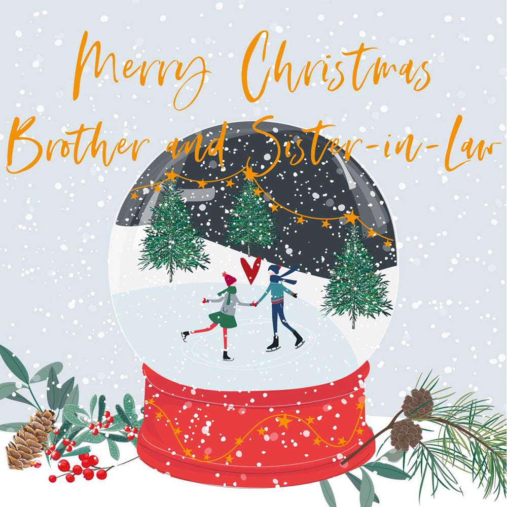 Belly Button Merry Christmas Brother & Sister-in-Law Snowglobe Card