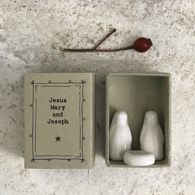 East of India Matchbox - Ceramic Ornament - Jesus, Mary & Joseph