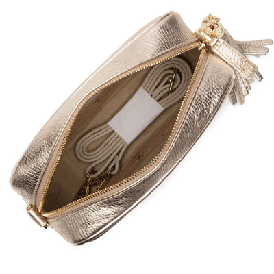 Elie Beaumont Designer Leather Crossbody Bag - Metallic Gold (GOLD Fittings)
