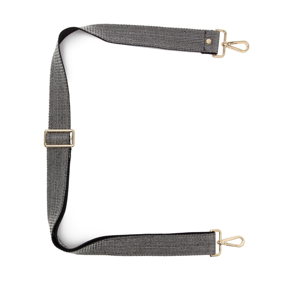 Elie Beaumont Designer BLACK GLAM Adjustable Crossbody Bag Strap (GOLD Fittings)