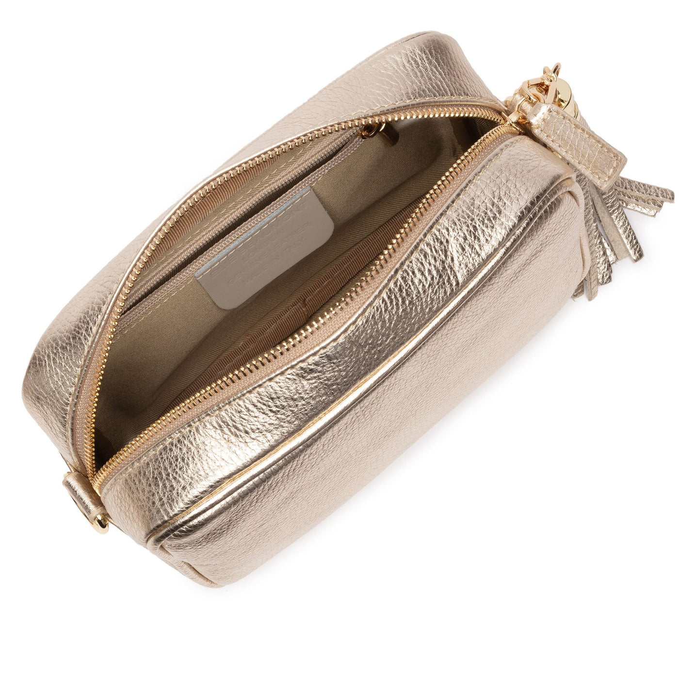 Elie Beaumont Designer Leather Crossbody Bag - Metallic Gold (GOLD Fittings)