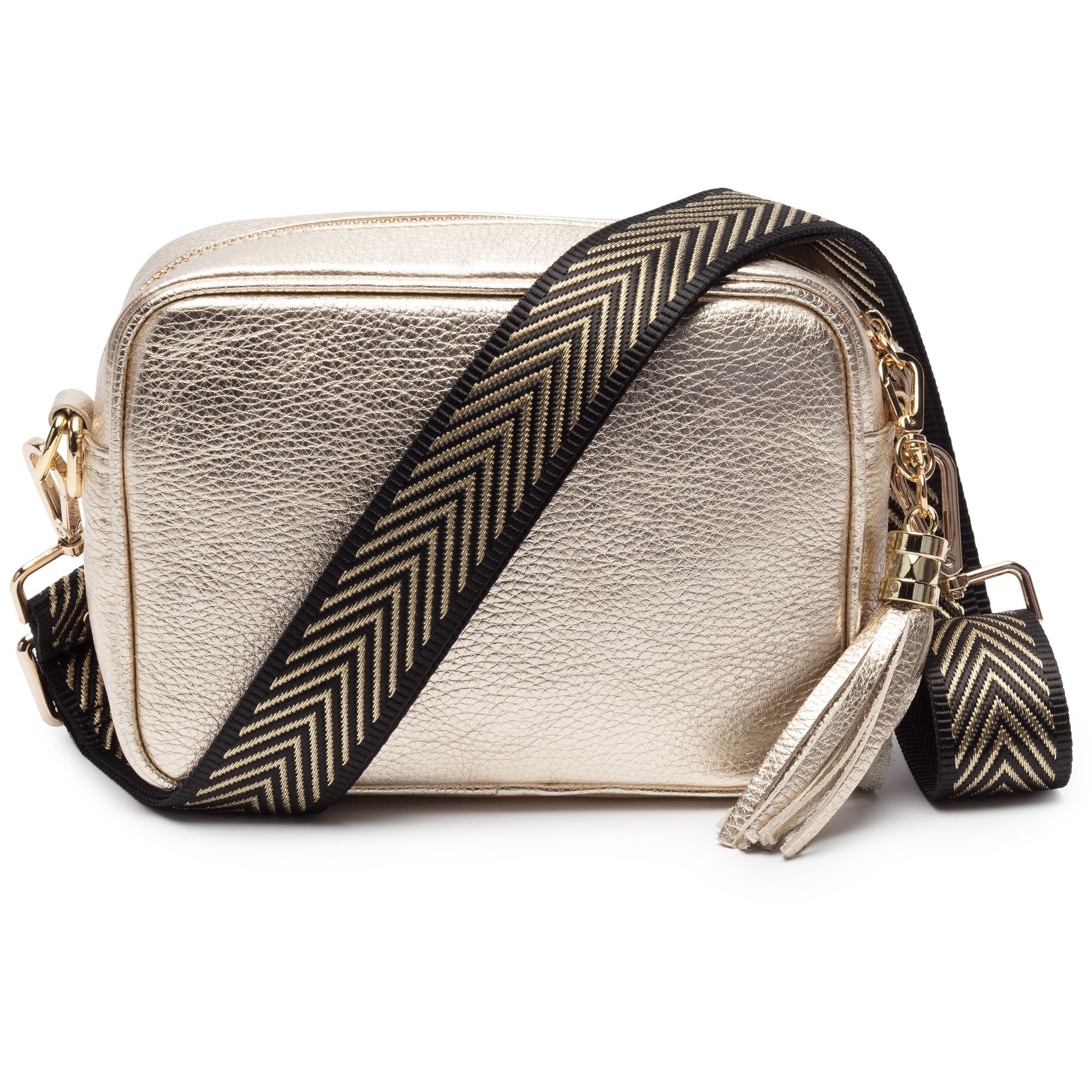 Elie Beaumont Designer Leather Crossbody Bag - Metallic Gold (GOLD Fittings)