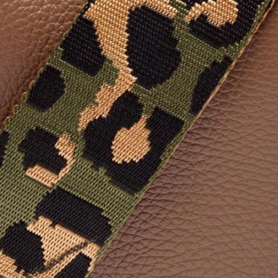 Elie Beaumont Designer OLIVE GREEN LEOPARD khaki Adjustable Crossbody Bag Strap