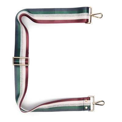 Elie Beaumont Designer COLOURED STRIPE Adjustable Crossbody Bag Strap (GOLD Fittings)