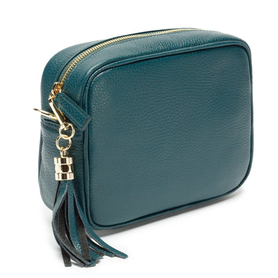 Elie Beaumont Designer Leather Crossbody Bag - Teal (GOLD Fittings)
