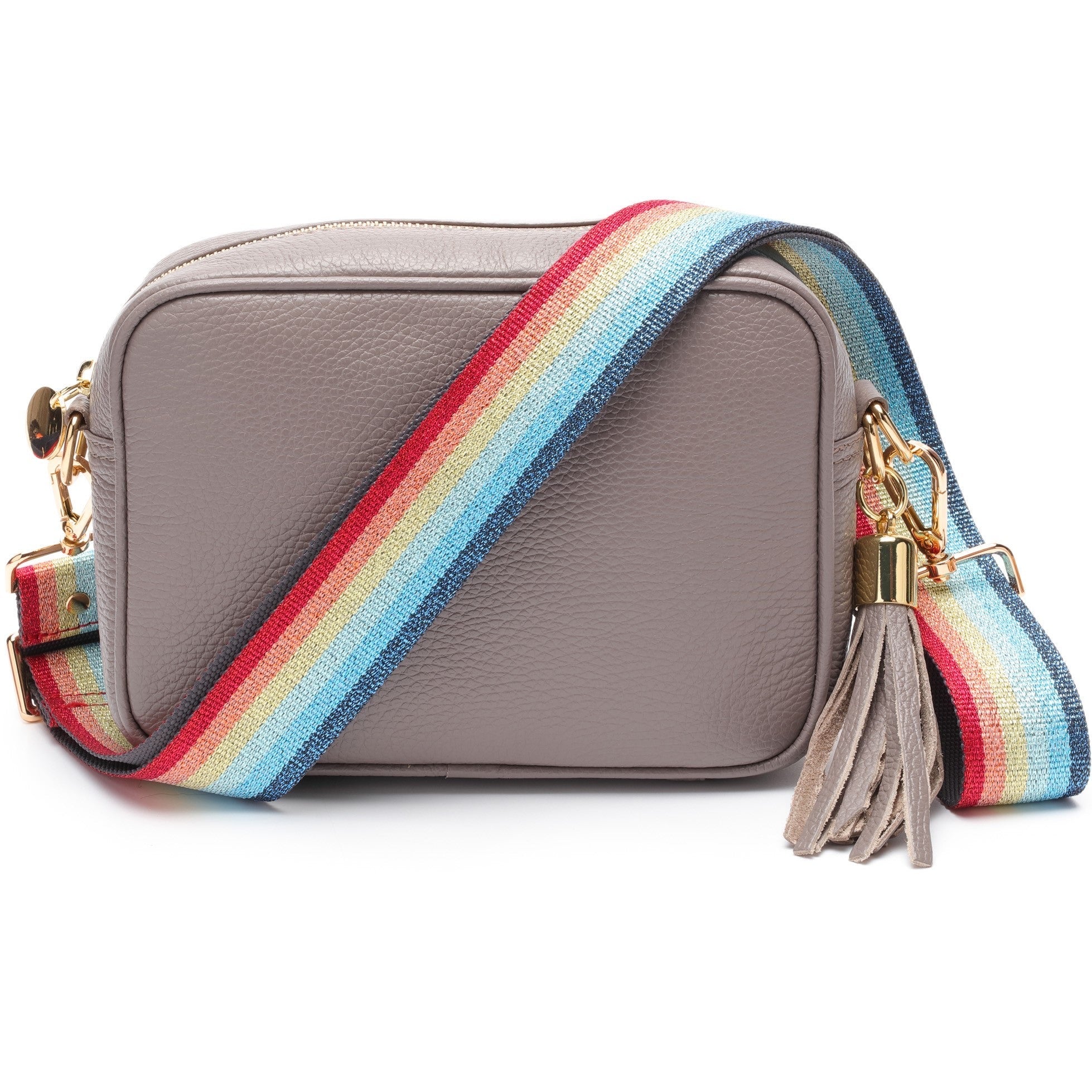 Elie Beaumont Designer Leather Crossbody Bag - Grey (GOLD Fittings)