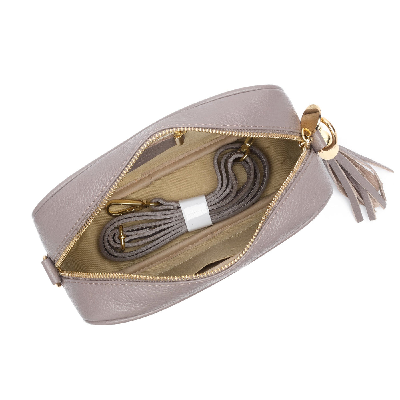 Elie Beaumont Designer Leather Crossbody Bag - Grey (GOLD Fittings)
