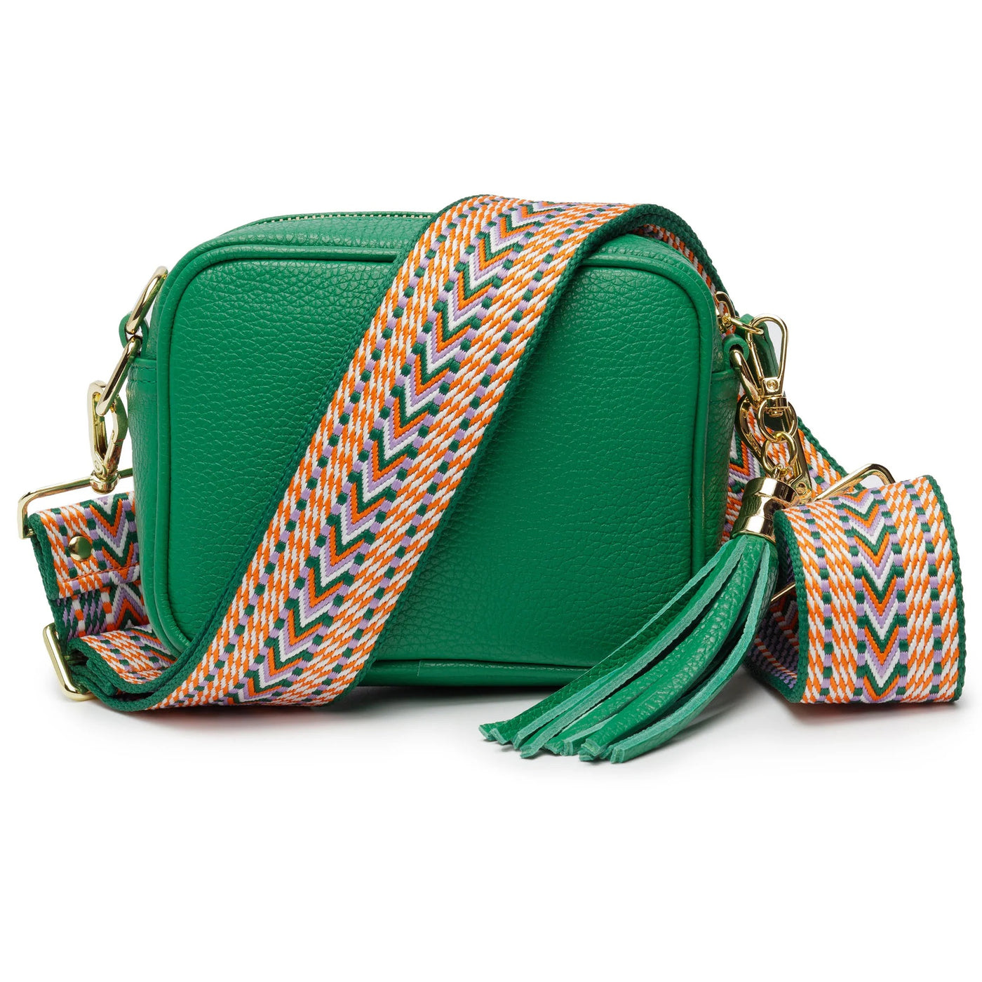 Elie Beaumont Designer Leather MINI Crossbody Bag - Emerald (Bright Green) GOLD Fittings