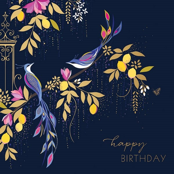Sara Miller by The Art File - Birds & Lemons Birthday Card