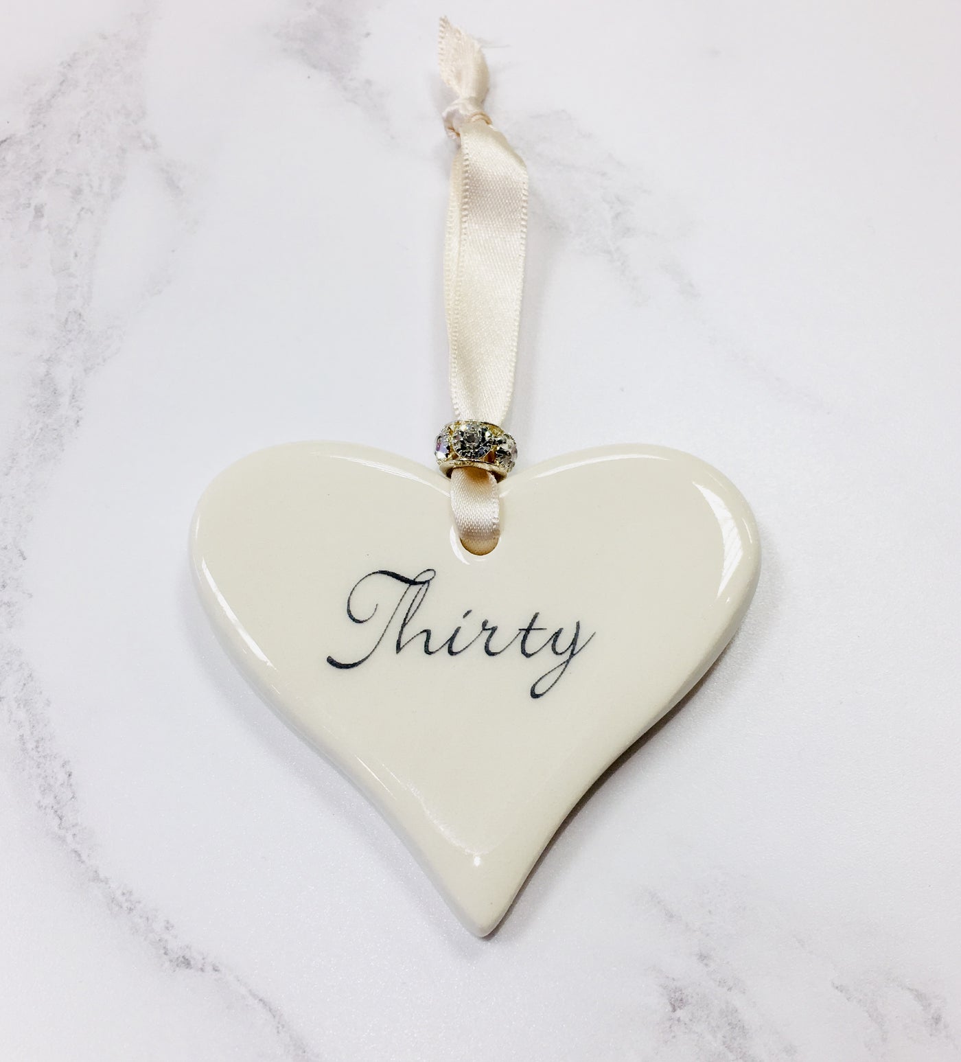 Dimbleby Ceramics Sentiment Hanging Heart - Thirty