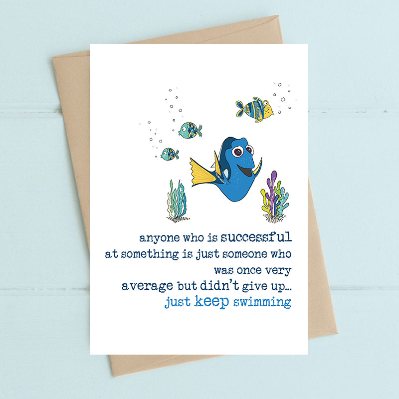 Dandelion Stationery - Just Keep Swimming Blank Card