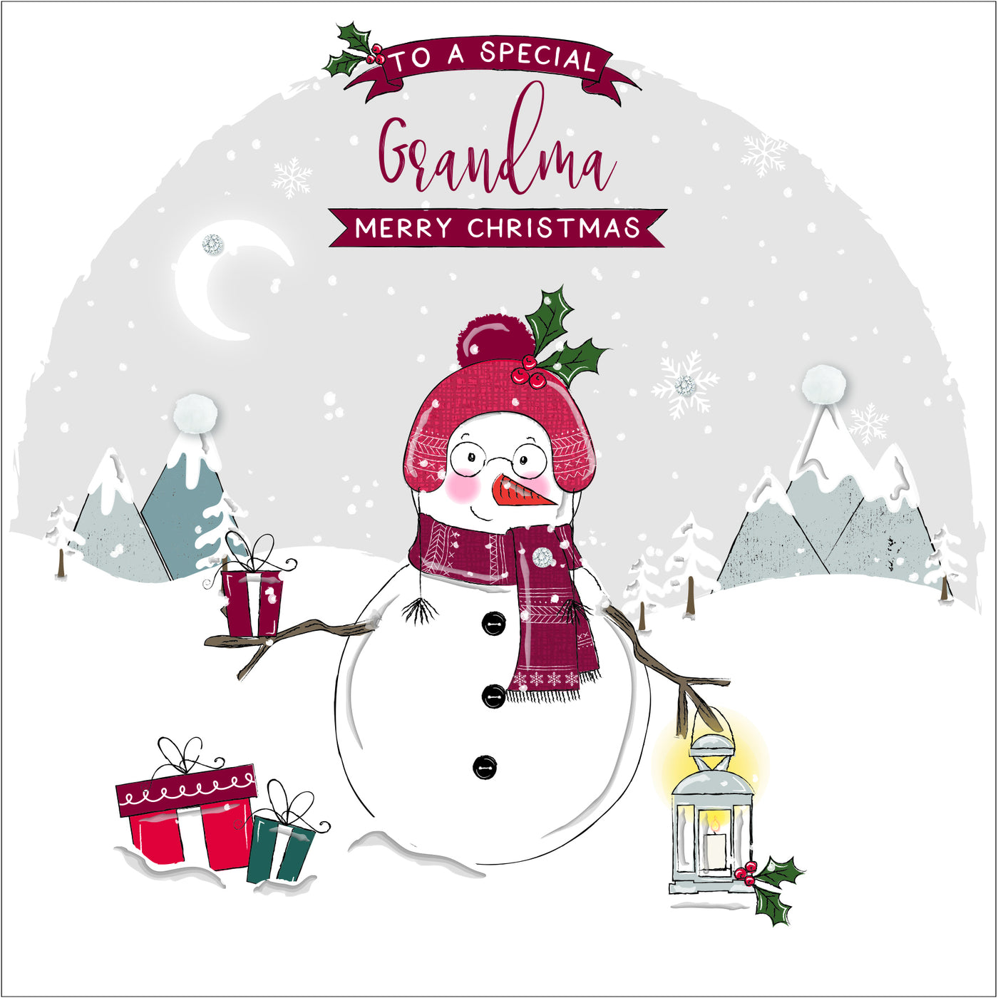 The Handcrafted Card Company Special Grandma Snowman Christmas Card