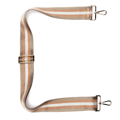 Elie Beaumont Designer CHAMPAGNE STRIPES Adjustable Crossbody Bag Strap (GOLD Fittings)