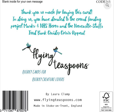 Flying Teaspoons Covid 19 Charity Card - Socially Distancing Hug