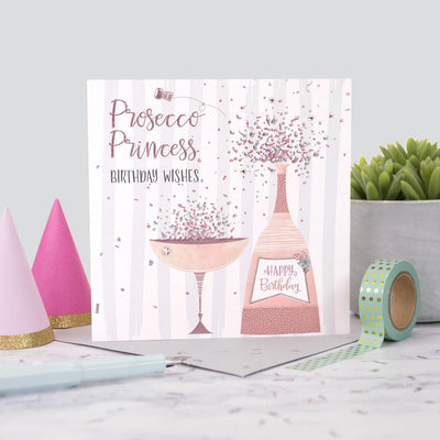 The Handcrafted Card Company Prosecco Princess Birthday Card