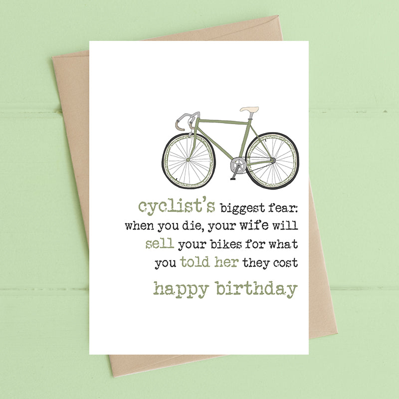 Dandelion Stationery - Cyclists Biggest Fear Birthday Card