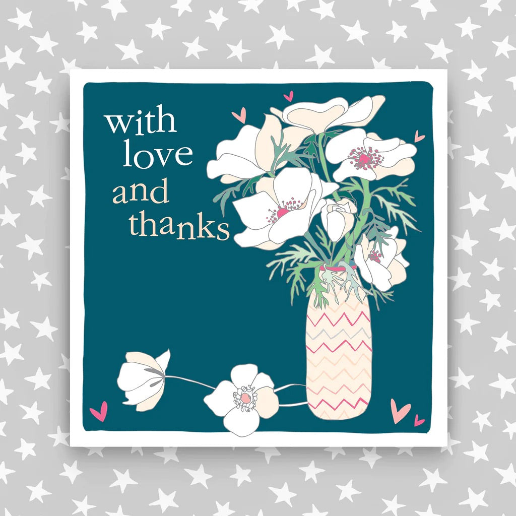 Molly Mae Floral Vase With Love & Thanks Blank Card